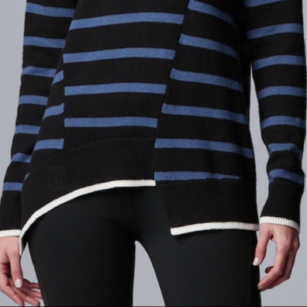 SIMPLY VERA WANG Mixed Seam Hem Pullover Sweater - Picture 3 of 5